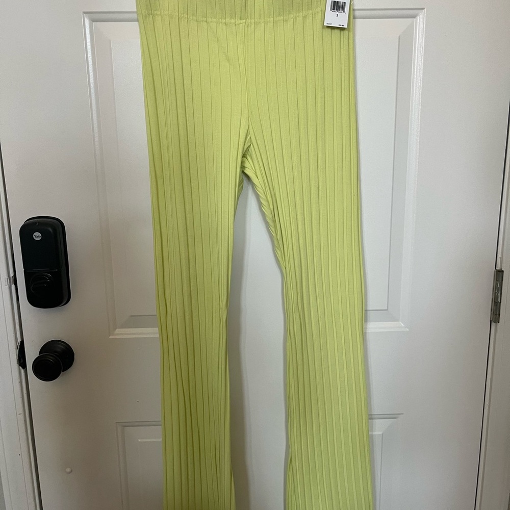 Good American Key Lime Ribbed Pants